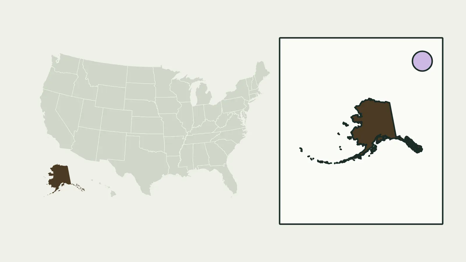 Map of the United States with Alaska highlighted