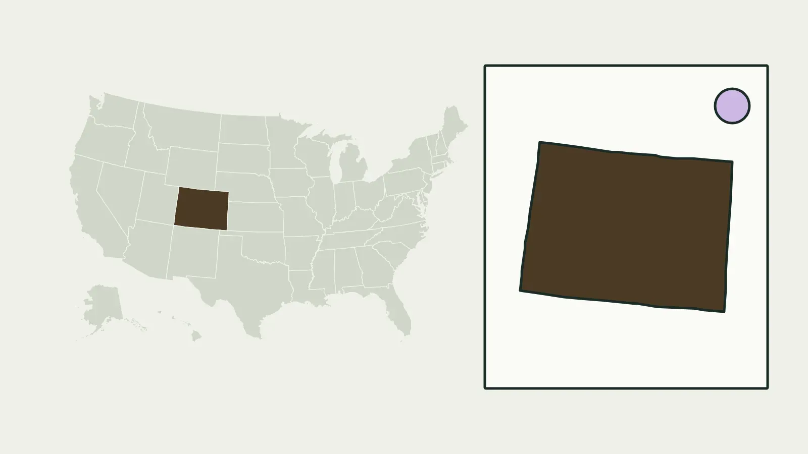Map of the United States with Colorado highlighted