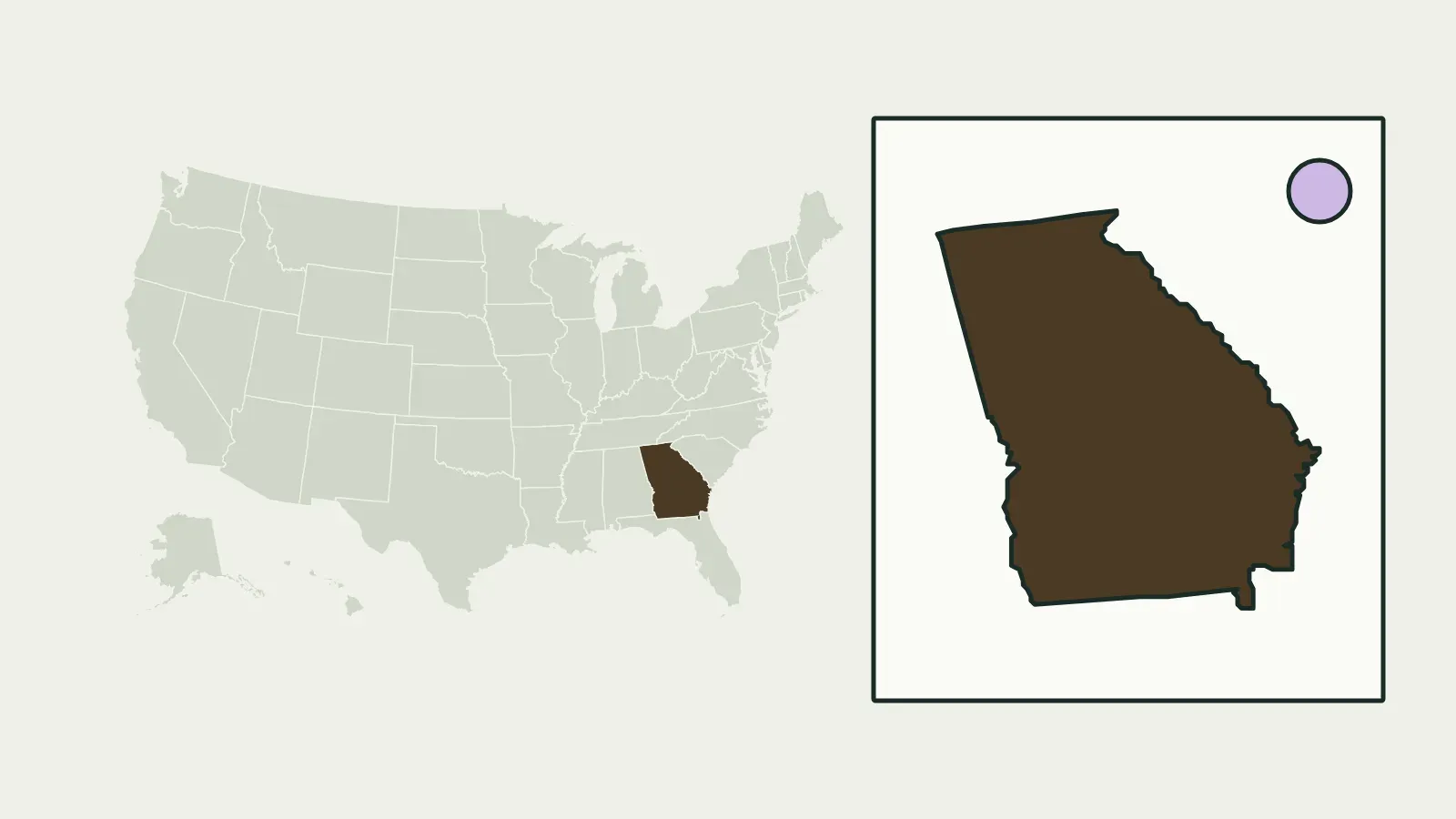 Map of the United States with Georgia highlighted