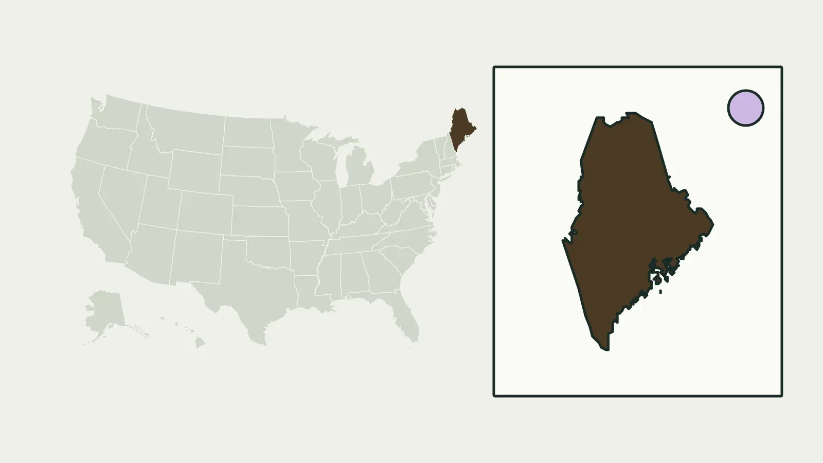 Map of the United States with Maine highlighted