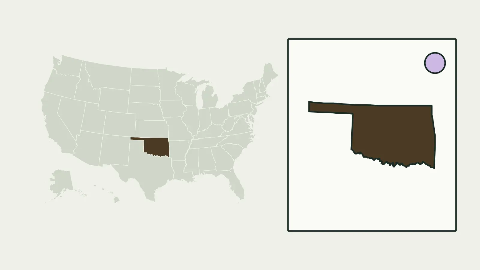 Map of the United States with Oklahoma highlighted